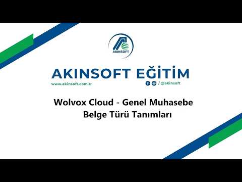 WolvoxCloud - Genel Muhasebe - Belge Türü Tanımları