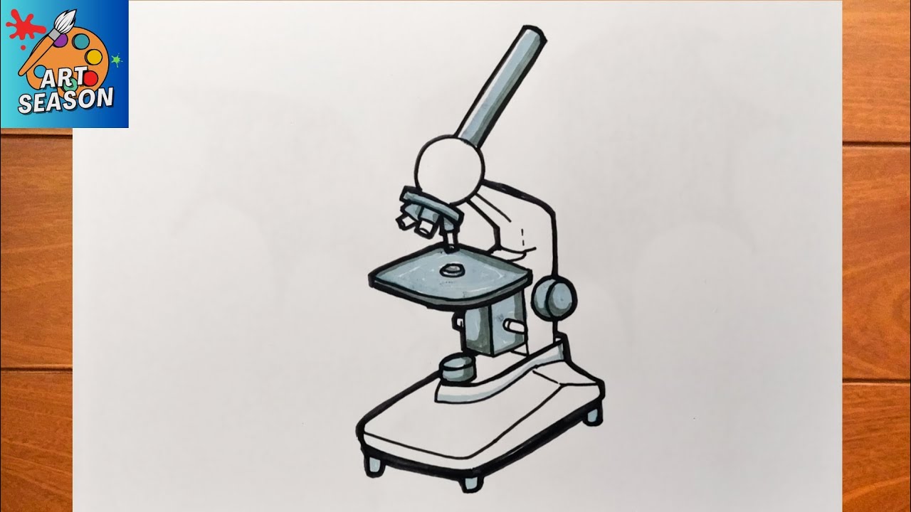 How to Draw a Microscope Step by Step - YouTube
