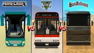 MINECRAFT BUS VS GTA 5 BUS VS GTA SAN ANDREAS BUS - WHICH IS BEST?