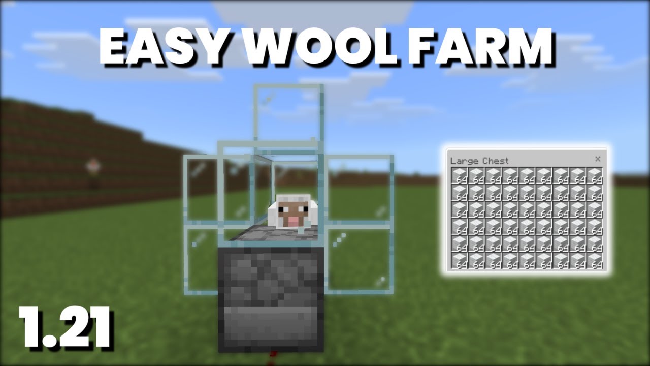 Easy MINECRAFT WOOL FARM For Minecraft Bedrock 1.21 ( XBOX/PS/WINDOWS/MCPE )