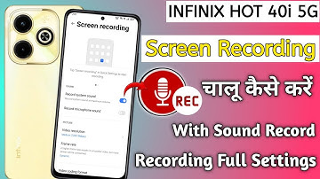 How to record screen with sound in infinix hot 40i,40i, infinix hot40i | Screen recording kaise kare