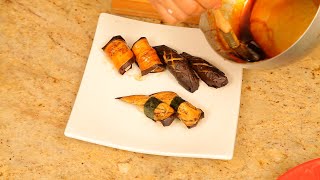 VEGAN SUSHI  EGGPLANT NIGIRI