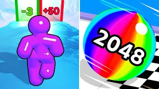 Tall Man Run vs Ball Run 2048🟦🟥All Levels Walkthrough Max Gameplay H2Q