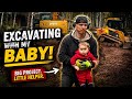 Job Site Excavation With My Baby | Heavy Equipment &amp; Family Life 