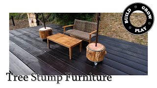 Tree Stump Side Table / Umbrella Stand