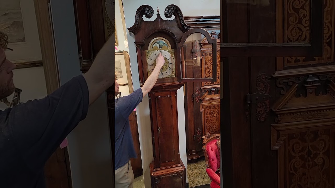 Antique English 1840s Tall Case Grandfather Clock, Turnbull