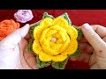 كروشيه كشكول بسمة BadmaCraft وردة مجسمة طبقات Crochet 3D Rose 