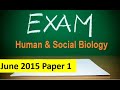 CSEC Human and Social Biology June 2015 Paper 1