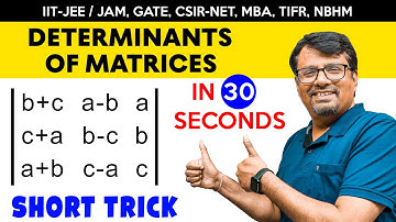 Solve Determinants Of Matrices In 30 Seconds By @gajendrapurohit | Determinants Short Trick