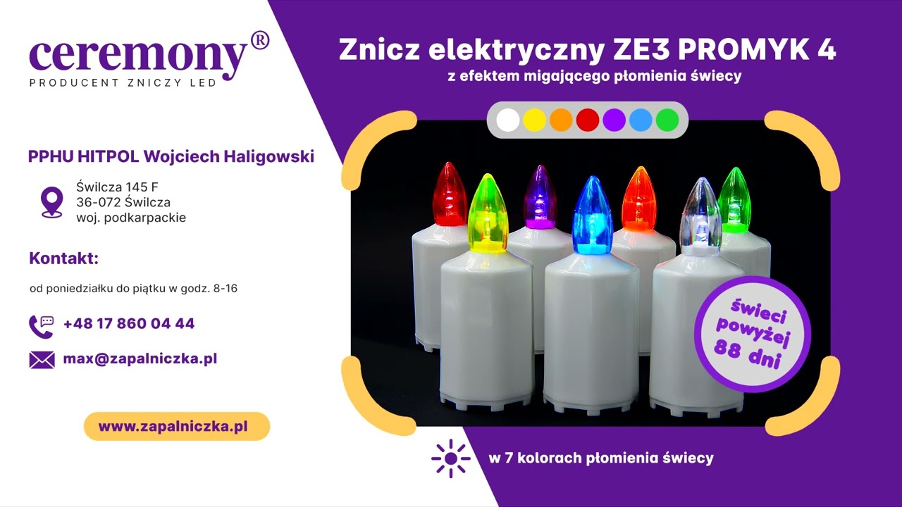 Znicz elektryczny nagrobkowy ZE3 CEREMONY PROMYK 4