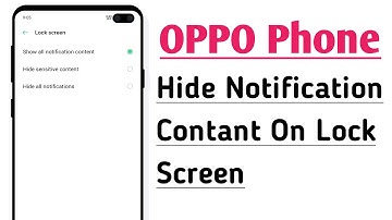 OPPO Phone How To Hide Notification Contant On Lock Screen