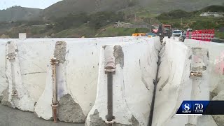 Despite rain, work continues to fix Highway 1 slip-out