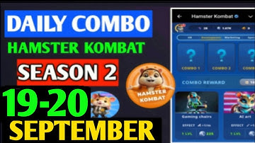 HAMSTER KOMBAT GAMEDEV DAILY COMBO | HAMSTER KOMBAT DAILY COMBO | 19-20 SEPTEMBER HAMSTER DAILY COMB