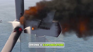 offsshore wind Turbine in fire | Fire suppression by drone in offshore industry