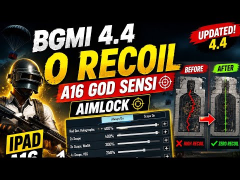     BGMI 4.4 Best Sensitivity Code For iPad A16 | 0 Recoil Gyro#BGMI #BGMI4Update #Sensitivity #pubg