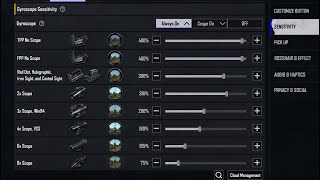 BGMI 4.4 Best Sensitivity Code For iPad A16 | 0 Recoil Gyro#BGMI #BGMI4Update #Sensitivity #pubg