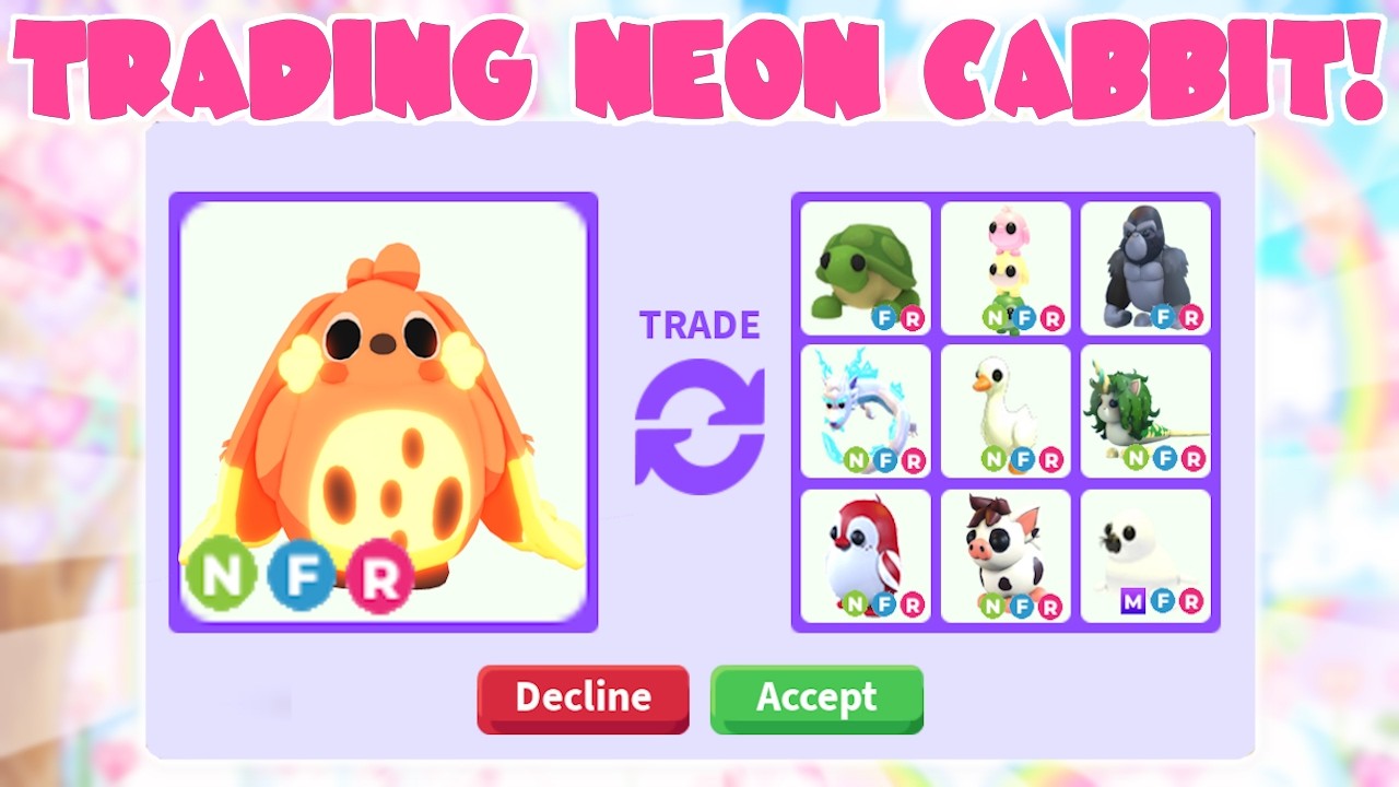 Trading Neon Cabbit! | Adopt Me Roblox | Riivv3r - YouTube