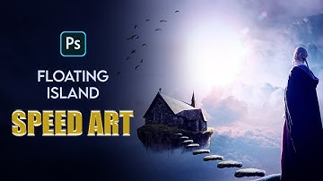 Floating Island Speed Art l 3D Island  Photoshop Digital Art Manipulation