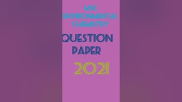 MDU MSC 2021  ~ 2nd sem || Environmental Chemistry  || MDU Chemistry Questions Paper 2021
