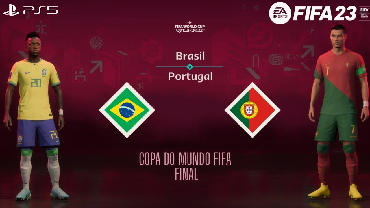 Portugal x Brasil, FIFA 23 Gameplay Copa do Mundo Qatar 2022