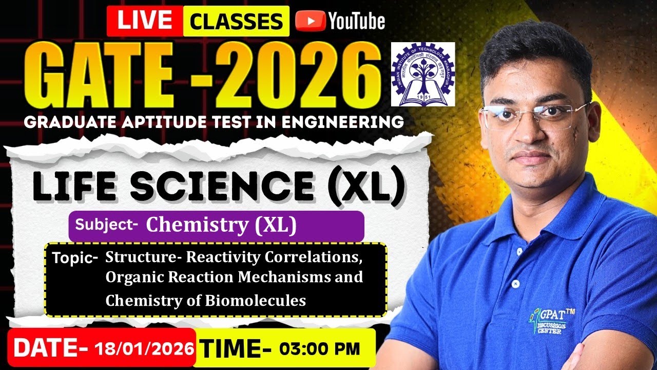 GATE 2026 Life Science (XL) |Chemistry (XL): Structure–Reactivity, Organic Mechanisms & Biomolecules