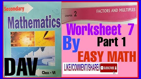 DAV Class 6 Maths Chapter 2 Worksheet 7 Solution Part 1@skyeasymath873