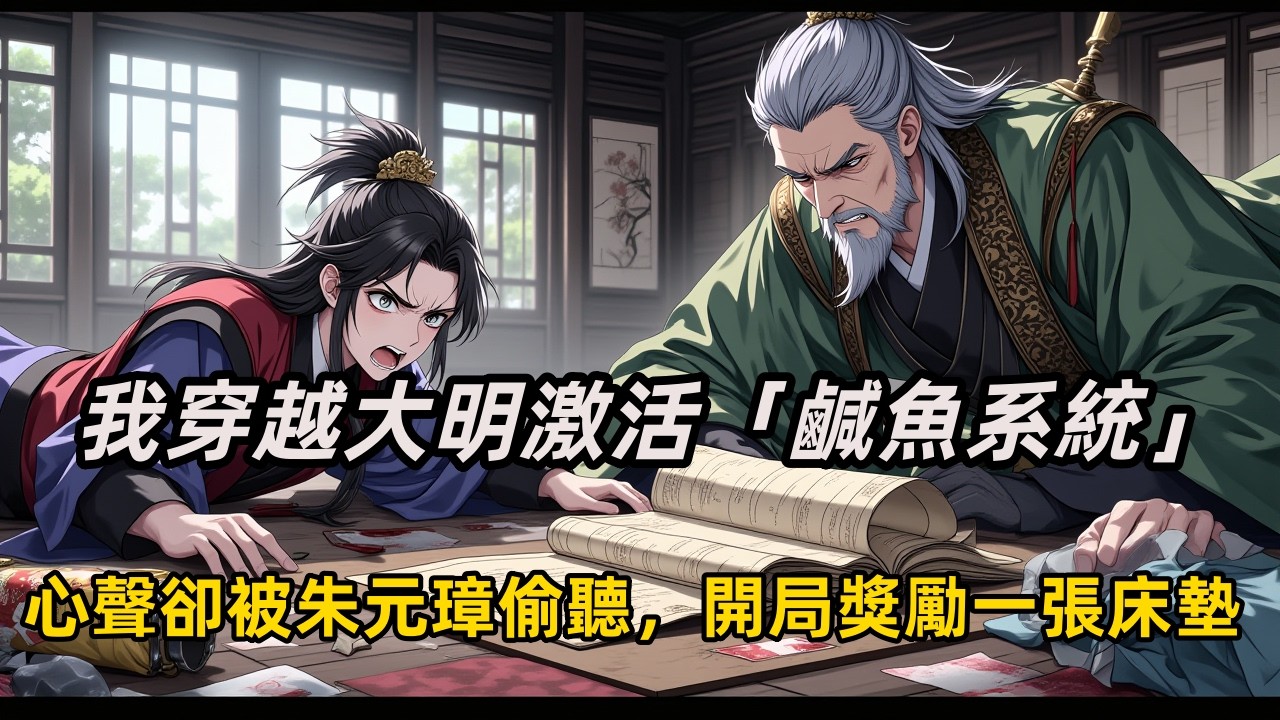 《我穿越大明激活「鹹魚系統」，心聲卻被朱元璋偷聽，開局獎勵一張床墊》现代警校生朱烨穿越大明皇子，亲历朝堂血洗激活“咸鱼系统”。开局仅获床垫的他，内心疯狂吐槽朱元璋，却不知所有心声都被洪武大帝听去……