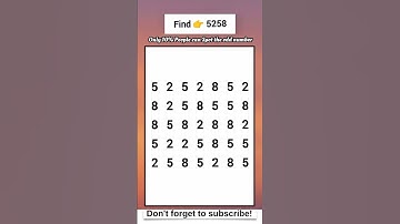 Spot the Odd  Number 5258  - Math Quiz  #maths #quiz #shorts #gk #education