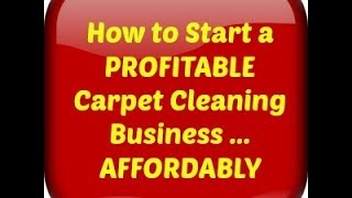 Http://www.amazon.com/dp/b00en7h9tg how to start a carpet cleaning
business. your time is valuable. why spend countless hours doing
research into star...