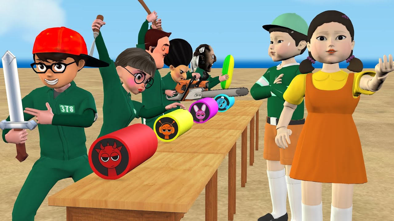 Squid Game 3 ( 오징어 게임 3): Cutting Malt Sprunki Candy Challenge |  Who Will Cut The Best?