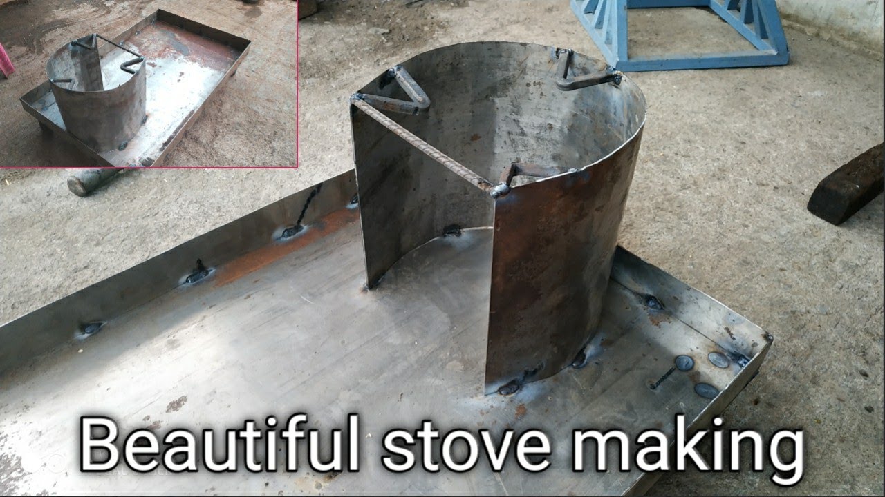 How to make beautiful iron stove for outdoor cooking | iron chulha making