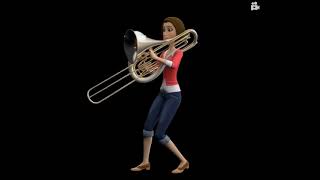 Vanessa Bloome playing tuba to attract bees