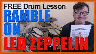 ★ Ramble On (Led Zeppelin) ★ FREE Video Drum Lesson | How To Play SONG (John Bonham)