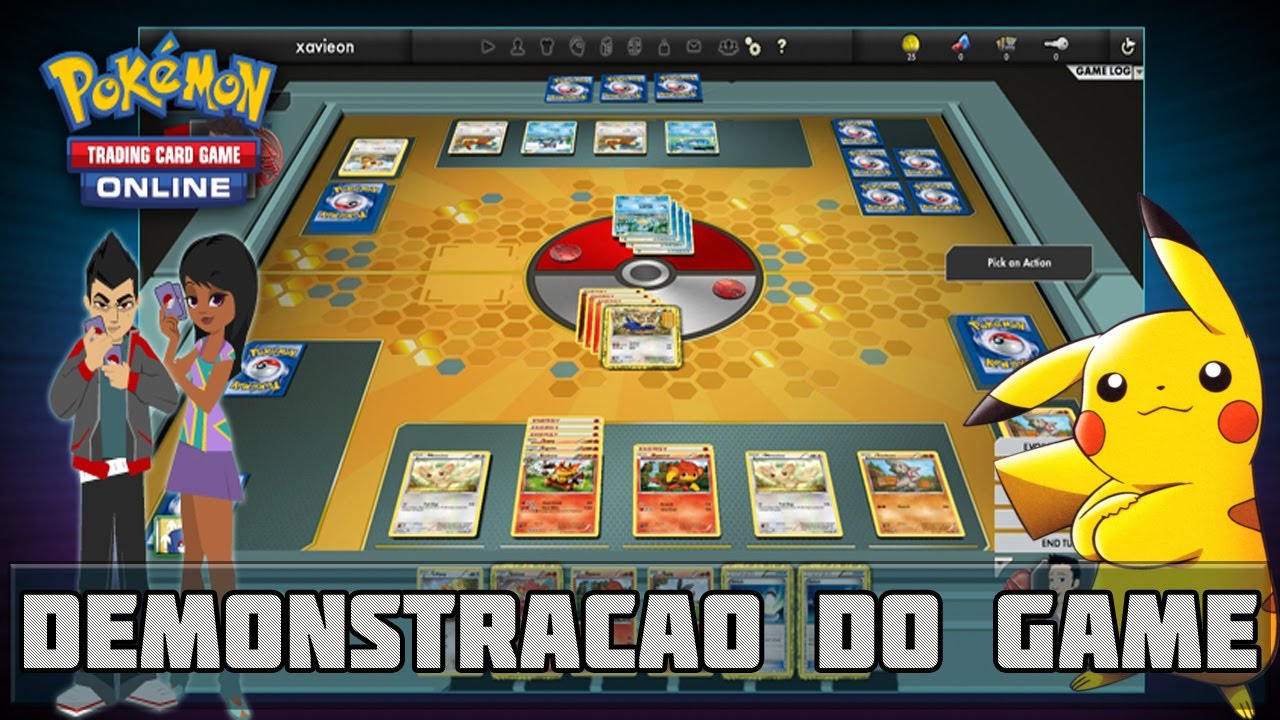 Pokémon TCG Online - Disposição das Cartas na Tela de Duelo (Field