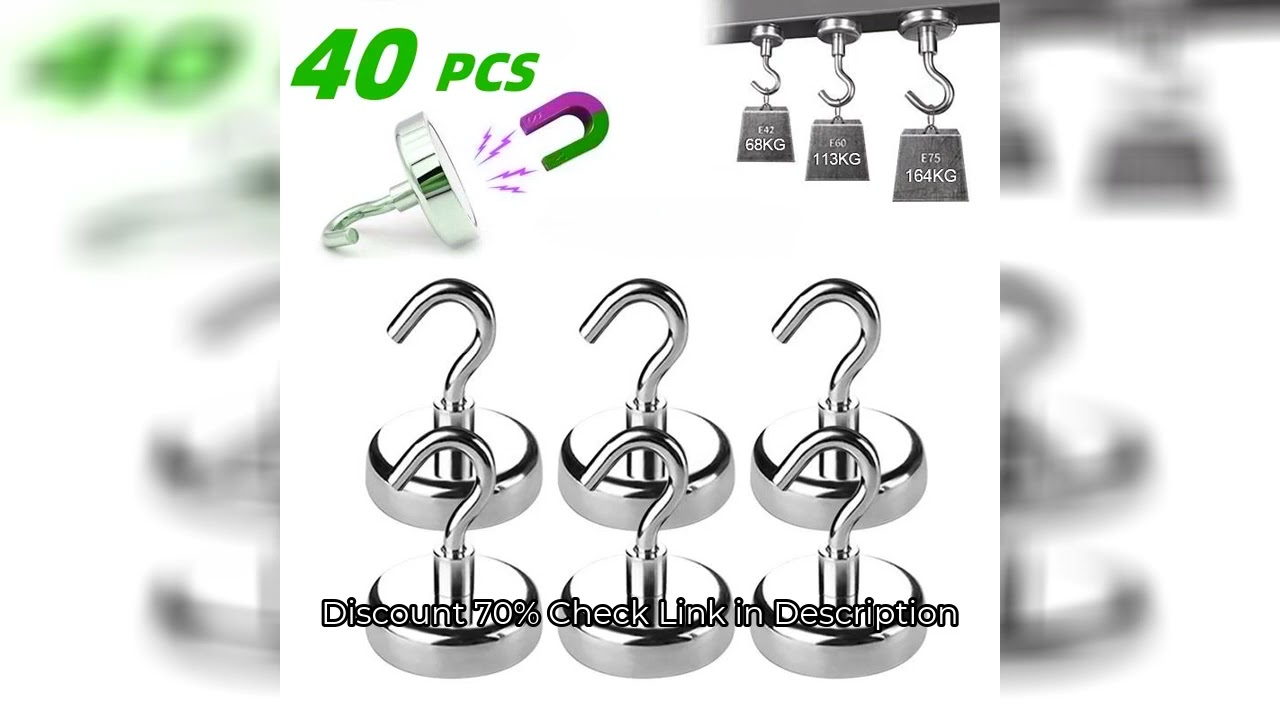1-40PCS Strong Magnetic Hooks Multi-Purpose Storage Hooks Home Kitchen Bar Storage Hooks Key Storage