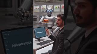 A robot chef makes burgers perfectly.Then someone types: “Add extra spice.”