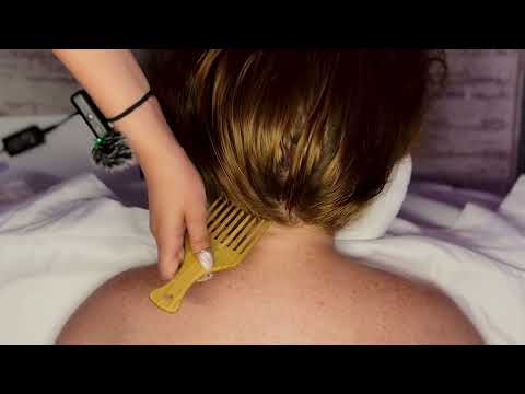 ASMR Sleepy Massage and Hair Play with @FriendswithASMR [No Talking] [With and W/o Rain Sounds]