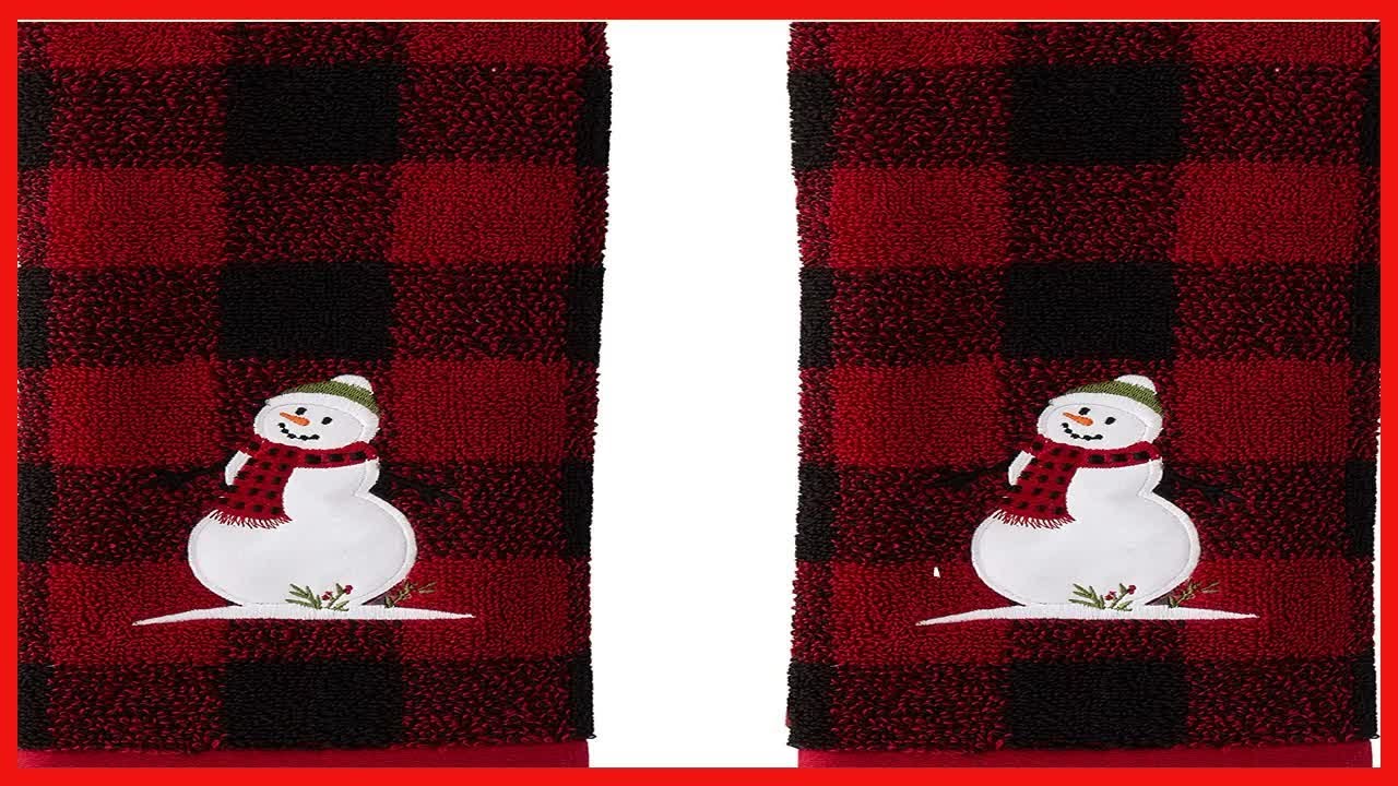 SKL Home Woodland Winter, Hand Towel Set, Red