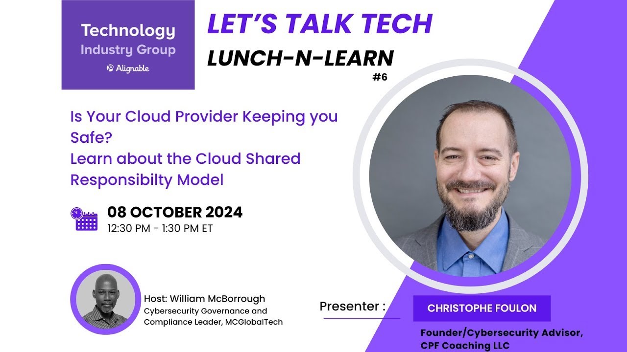 Tech Industry Group Lunch n Learn  Christophe Foulon, CPF Coaching, LLC