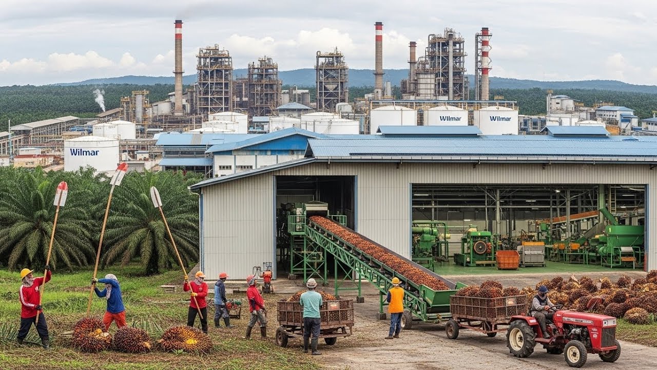 How Palm Oil Is Made In Factory | Palm Harvesting & Processing Technology | Palm Oil Factory