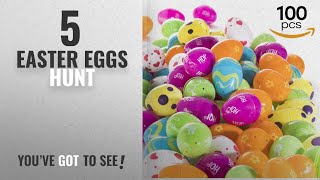 Top 10 Easter Eggs Hunt [2018]: 100 Count Easter Eggs Colorful Designed Fillable Easter Eggs Easter