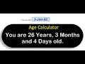 How To Make Age Calculator with Simple Formula