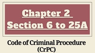 Chapter 2 CrPC | Section 6 to 25A of CrPC | Constitution of Criminal Courts and Offices CrPC Net Worth