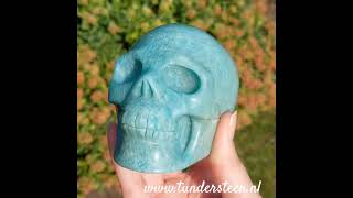 Crystal Skull, Edelsteen schedel Amazoniet #edelstenen #crystals #tundersteen #skull #spirituality