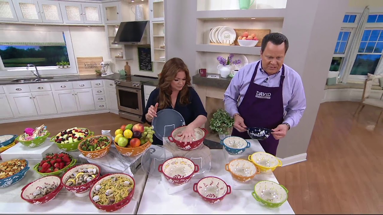 Valerie Bertinelli 3-Piece Hand Painted Bowl Set w/ Lids on QVC