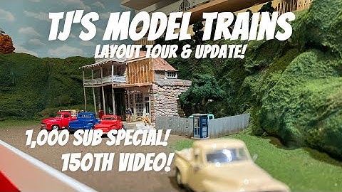 O Scale Layout Tour #6 | 1,000 Sub Special & 150th video! | 3 Rail Scale layout and Train Room!