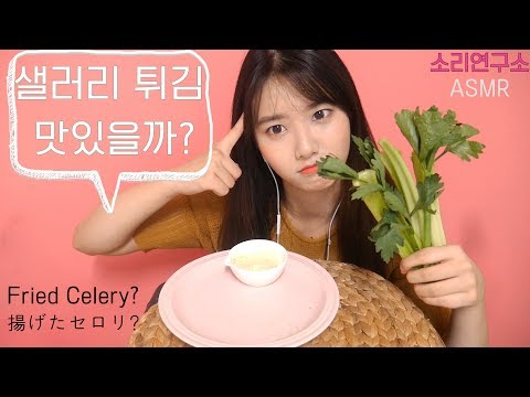 셀러리 튀기면 맛있을까?[소리연구소 ASMR]샐러리 이팅사운드,꿀꿀선아,suna asmr,,한국어 asmr,