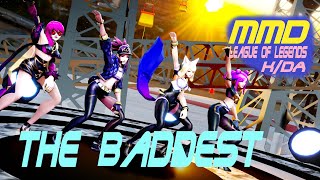 MMD League Of Legend K/DA, The Baddest, Dance, K/DA ダンス 4K60FPS RayMMD