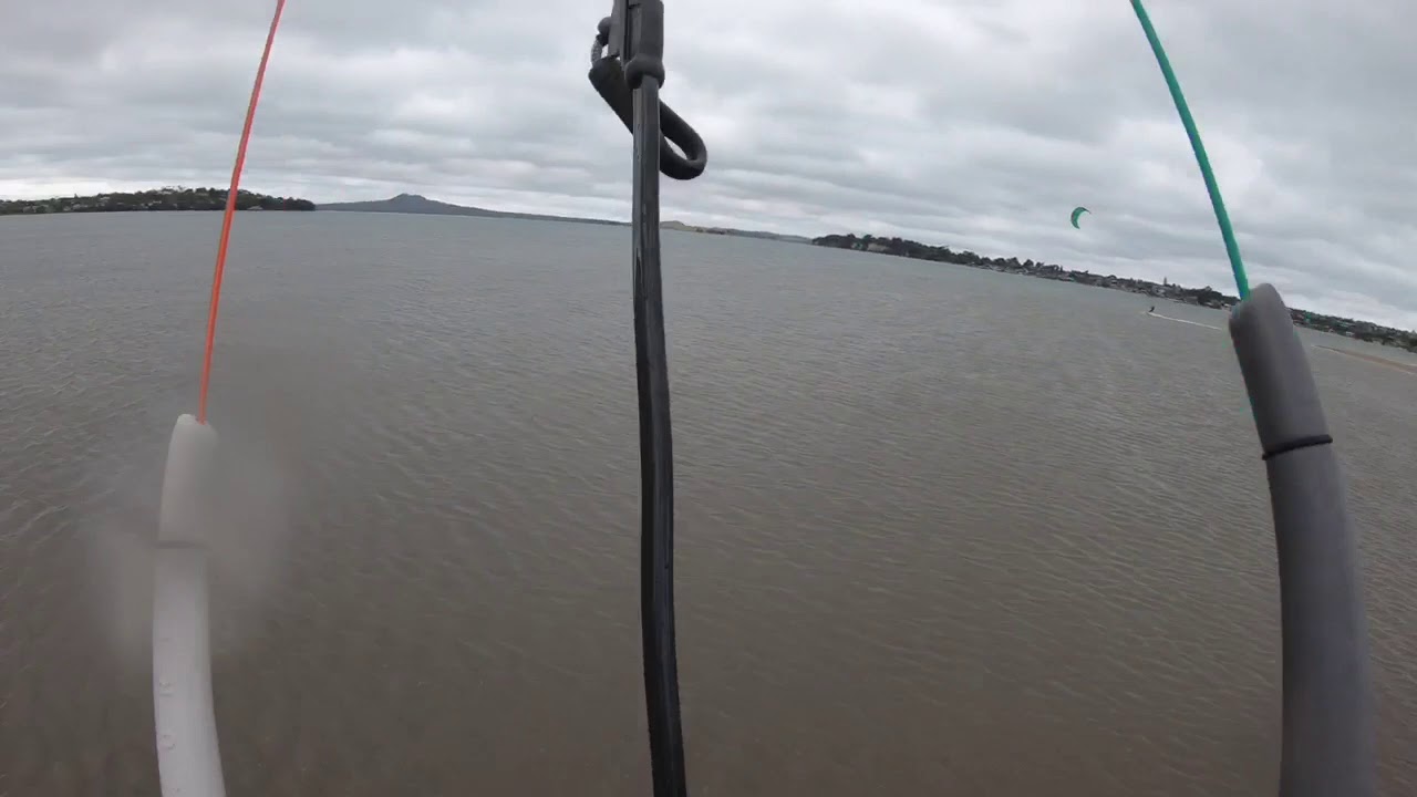 Kiting in perfect flat water.