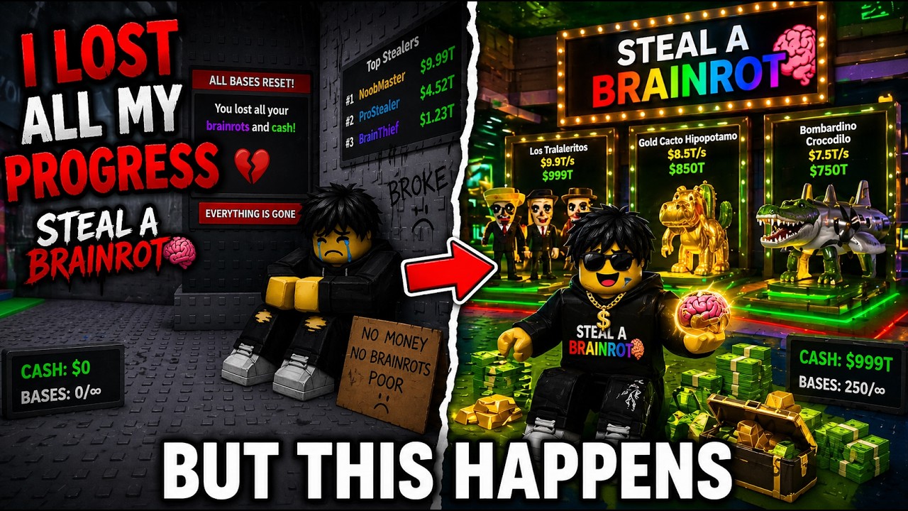 I LOST ALL MY PROGRESS IN STEAL A BRAINROT BUT .... I DID SOMETHING ...